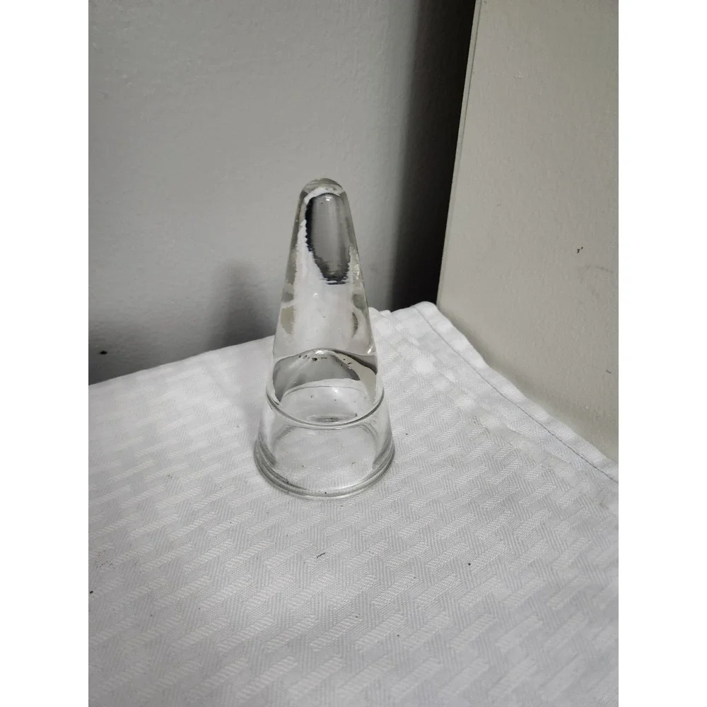 Clear Glass Conical Ring Holder Stand Minimalist Jewelry Display Organzier